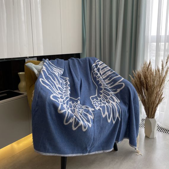 Плед SoundSleep Wings бавовняний 140х200 см синій (653590756125) | Зображення 5