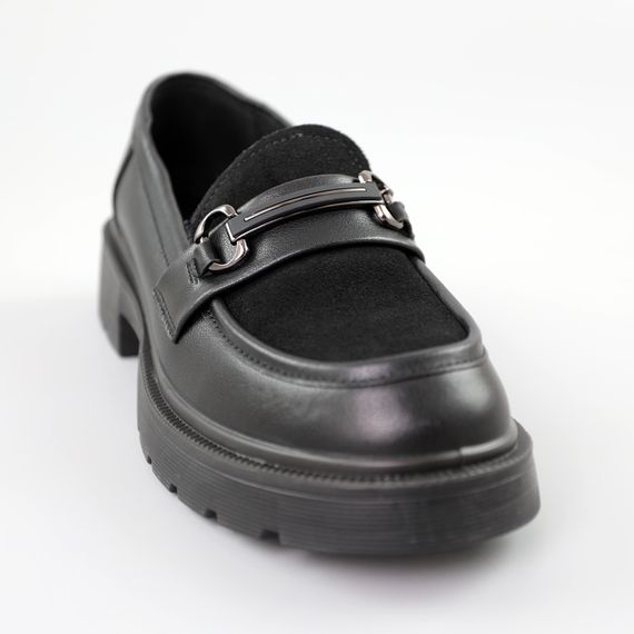 Лофери жіночі шкіряні 591371 Чорні 36 37 38 39 40 41 | Зображення 1