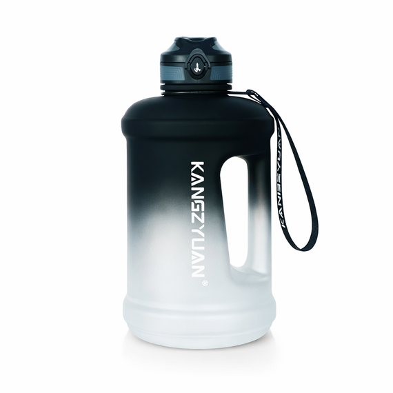 Спортивная бутылка для воды KANGZYUAN 2500 мл (2,5л) Черный градиент (BPA Free) Tritan | Зображення 1