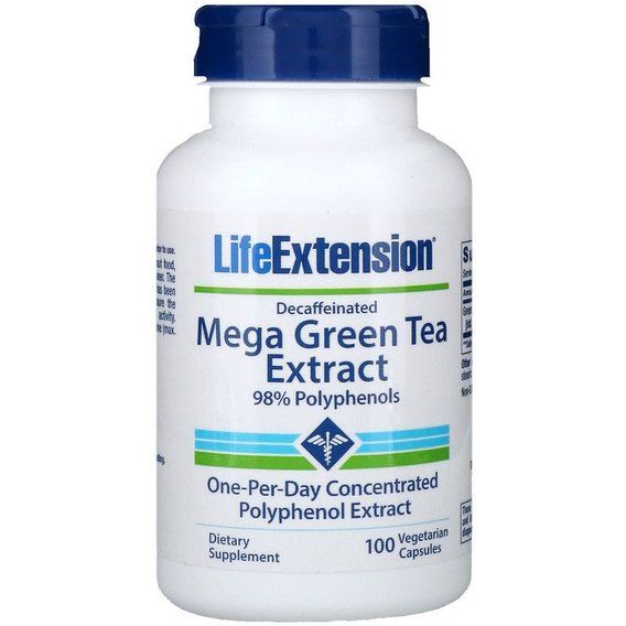 Зеленый чай Life Extension Mega Green Tea Extract Decaffeinated 100 Veg Caps