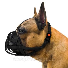 Намордник для собак BronzeDog Француз водоотталкивающий черный 28х5 см 4905/T