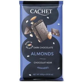 Шоколад чорний Cachet Almonds 54% какао з мигдалем, 300 г, Бельгія