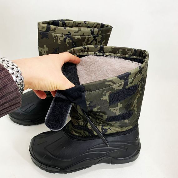 Чоботи чоловічі утеплені камуфляж 42р 27,5см, Чоботи гумові формові чоловічі | Зображення 3