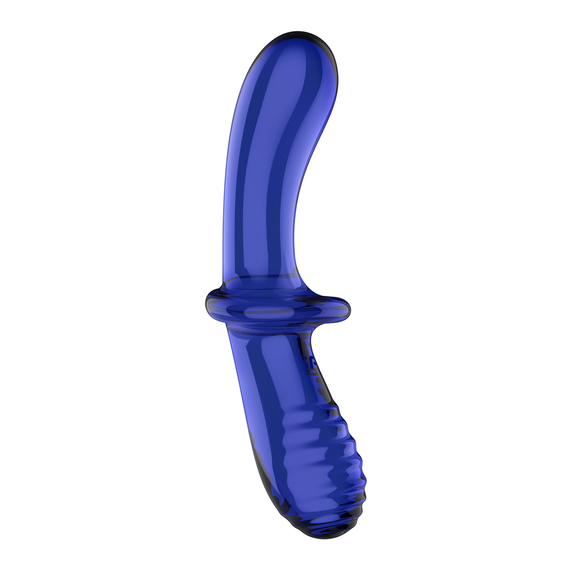 Скляний фалоімітатор Double Crystal, синій колір Satisfyer (Німеччина) Sex Aura | Зображення 3