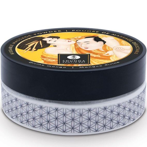 Смачна пудра для оральних пестощів Shunga Body Powder Luscious Mango, 75 г, аромат манго sexstyle | Зображення 1