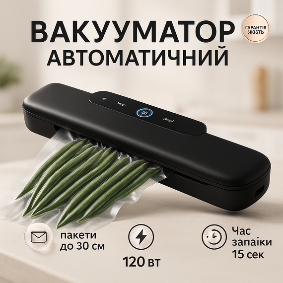 Вакуумный запайщик для пищевых продуктов, Бюджетный вакууматор, Вакуумный упаковщик овощей и мяса MT-75