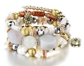 Женский браслет пружиной Primo Stone Cuff - White