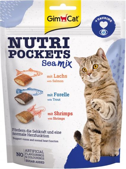Вітамінні ласощі Gimborn GimCat Nutri Pockets для котів Морський мікс 150 г. 0.15 кг
