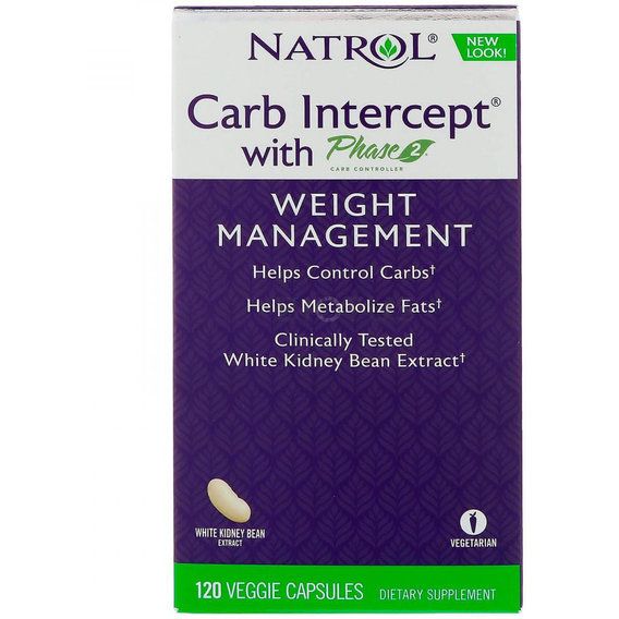 Комплекс для зниження ваги Natrol Carb Intercept with Phase 2 Carb Controller 120 Veg Caps