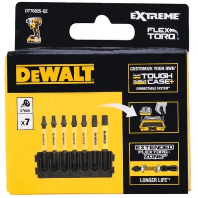 Набор бит DeWALT в касете для Tough Case, FlexTorq, L57 мм,Т15 Т20 2шт. Т25 2шт, Т30,Т40 (DT70825) | Зображення 1