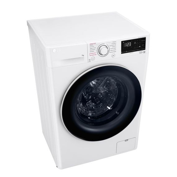 Пральна машина LG фронтальна, 7кг, 1200, A+++, 48см, дисплей, пара, інвертор, білий (F2V3HS0WW) | Зображення 6