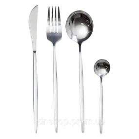 Набор столовых приборов 24 предмета набор ложек вилок и ножей на 6 персон Серебристый HP-20-42