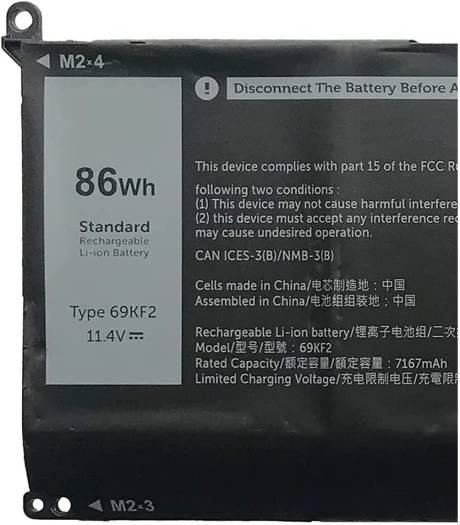 Універсальна запасна батарея для ноутбука Dell XPS 15 9500 / Precision 5550 / Alienware M15, M17 (11,4 В, 86 Вт·год, 6 комірок) | | Зображення 3