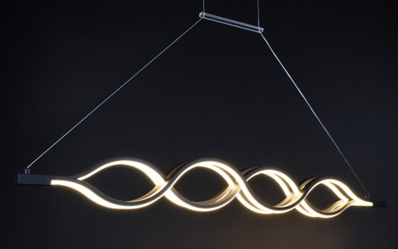 Люстра світлодіодна підвісна LED світильник для квартири на стелю лед 27494 Чорний 25-110х10х100 см. | Зображення 2