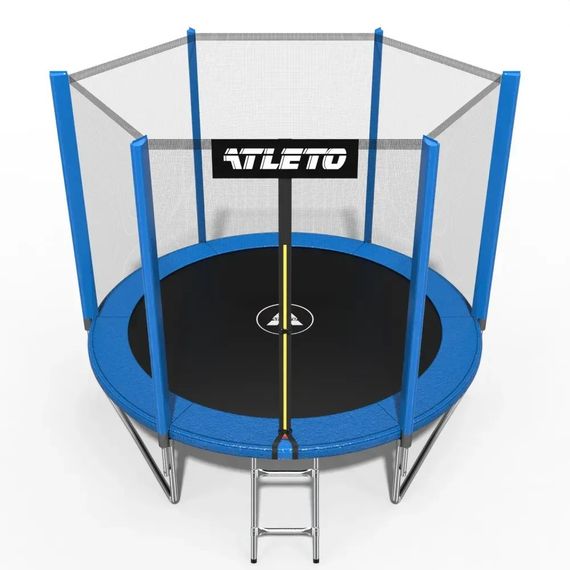 Батут дитячий Atleto 252 см із захисною сіткою і драбиною для дому та дачі синій 42400442 | Зображення 1