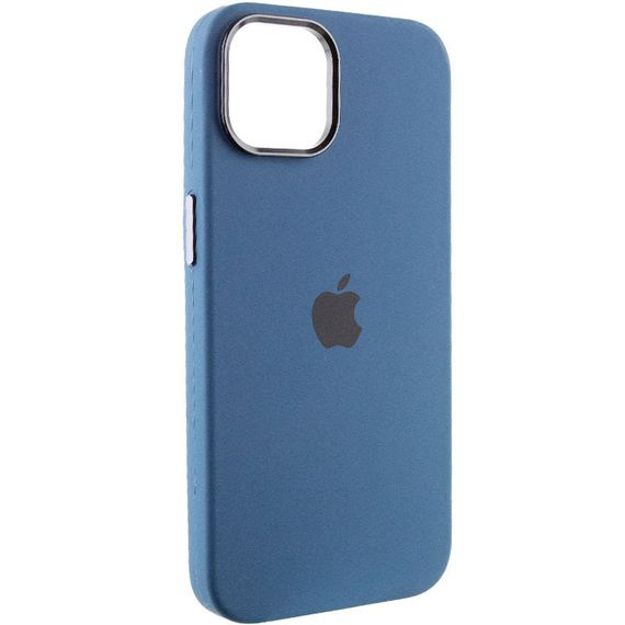 Чохол Silicone Case Metal Buttons (AA) для Apple iPhone 13 (6.1") Силікон, Білий / White Силікон, Синій/StromBlue