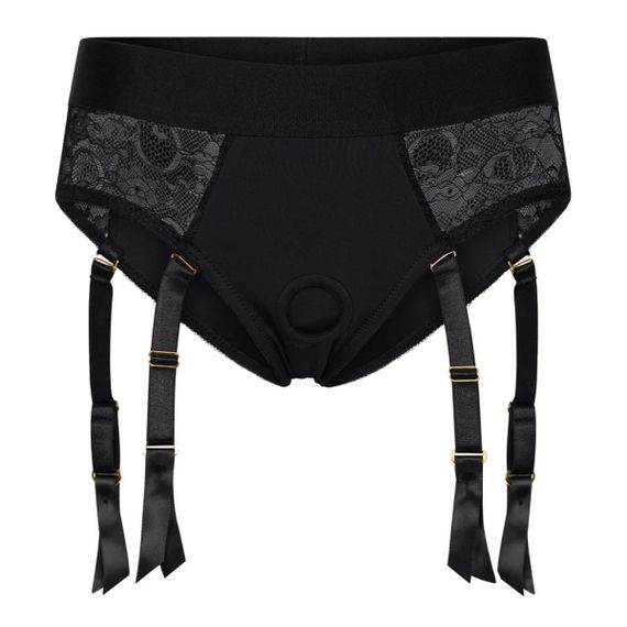 Страпон із трусиками-підв'язками Dream Toys Bold Reva, чорний, розмір S Sex Aura | Зображення 5