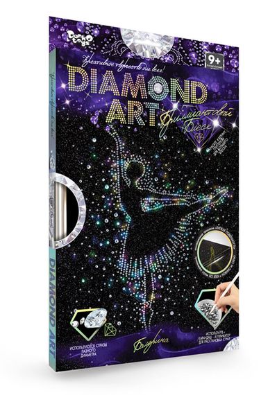 Набір творчої творчості "DIAMOND ART" DAR-01 Danko Toys Балерина Вид 1