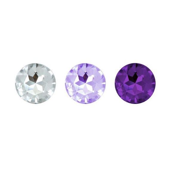 Набор анальных пробок с кристаллом Rianne S: Booty Plug Set Purple, диаметр 2,7см, 3,5см, 4,1см | Зображення 7