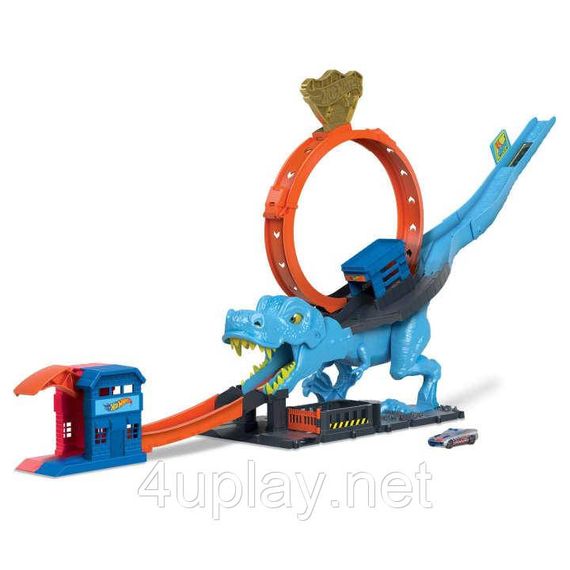 Трек Хот Вилс Сити Опасные существа Охота Тиранозавра Оригинал Hot Wheels City T-Rex Chomp Down | Зображення 2