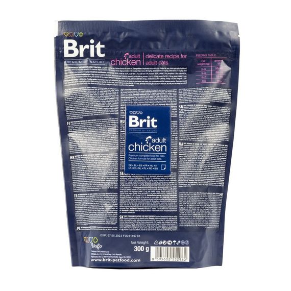 Корм сухий Brit Premium Cat by Nature Adult Chicken для дорослих котів з куркою 300 г | Зображення 2