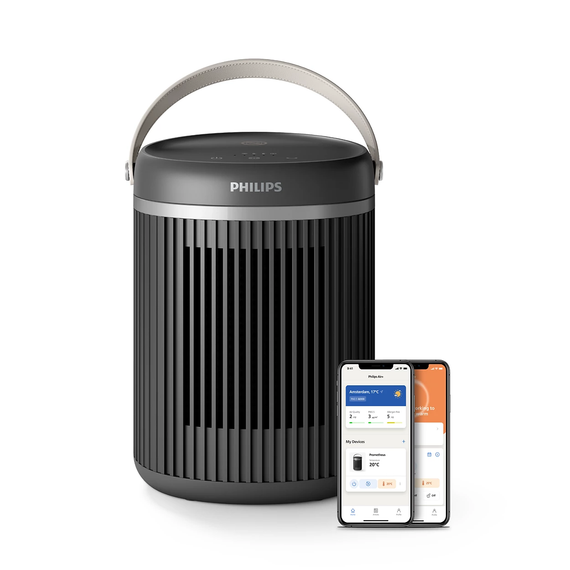 Тепловентилятор Philips Series 3000, 20м2, 2000Вт, електр. упр-ння, керамич.нагрів.елемент, Wi-Fi, темно-сірий (CX3120/01)