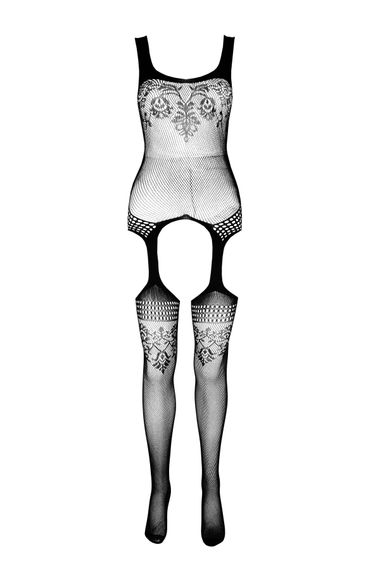 Бодистокинг-комбинезон Passion ECO BS008, Черный, One Size, ONE SIZE | Зображення 5