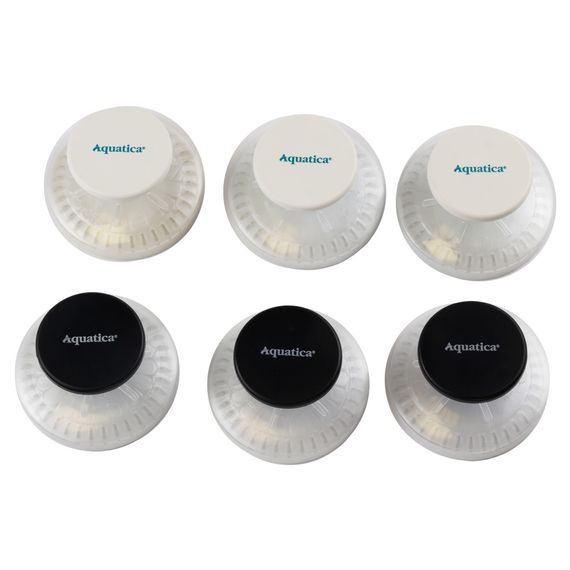 Гачки на вакуумних присосках Aquatica s42 Ø40×40мм чорний/білий (6шт) (9784282)