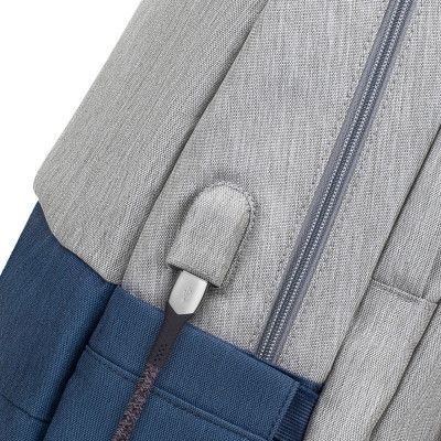 Рюкзак для ноутбука RivaCase 17.3&quot; 7567 Prater, Grey / Dark Blue (7567Grey/DarkBlue) | Зображення 3