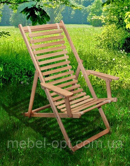 Подставка под шезлонг Пикник деревянная, 320х700(740)х506, цвет натуральный | Зображення 1