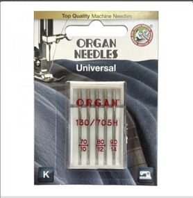 Голки швейні універсальні ORGAN MIX (№70/80/90) для побутових швейних машин блістерна упаковка 5 штук (6487)