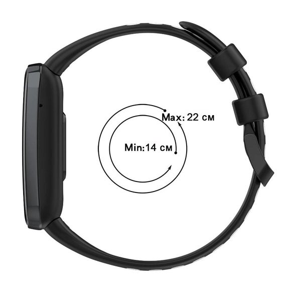Силиконовый ремешок Primo Perfor Classic для фитнес браслета Xiaomi Smart Band 7 Pro - Black-Yellow | Зображення 4