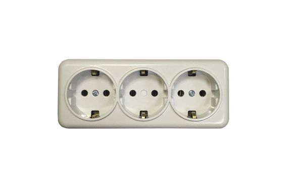 Розетка внешней установки 3-я з/к белая IP20 Lemur Ny95000986 | Зображення 3