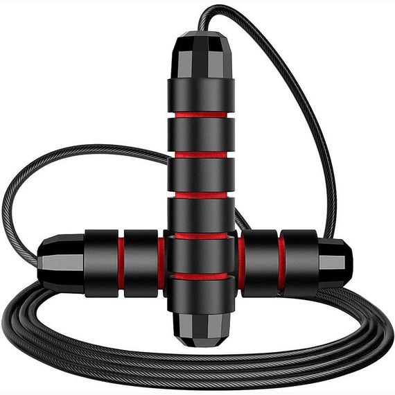 Скакалка швидкісна PowerPlay 4210 Power Weighted Jump Rope Чорна (2,7m.) | Зображення 3