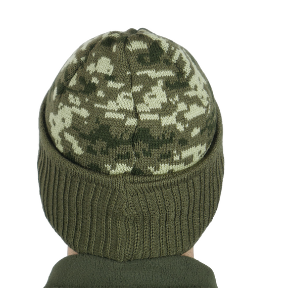 Шапка-балаклава вязаная Олива пиксель | Зображення 2