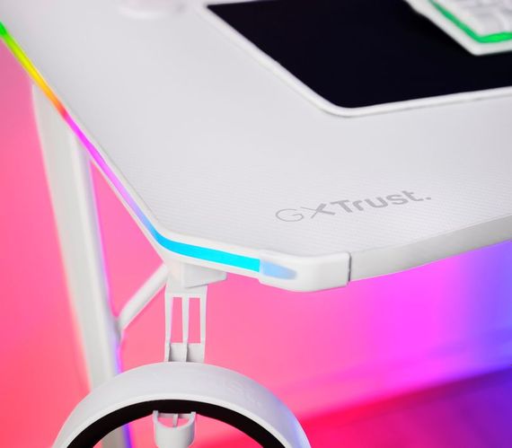 Стіл Trust GXT 709W LUMINUS, (120х74см), RGB, білий (25328_TRUST) | Зображення 5