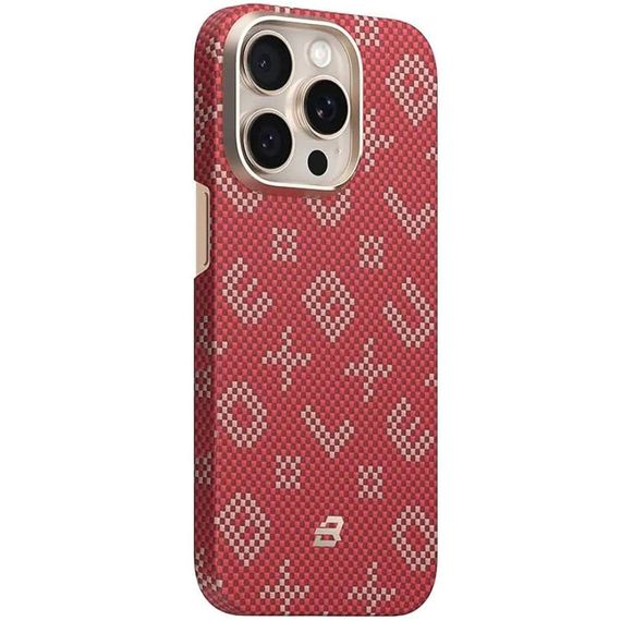 TPU+PC чехол Blueo Gilded Tactile Woven with MagSafe для Apple iPhone 15 Pro (6.1") Red