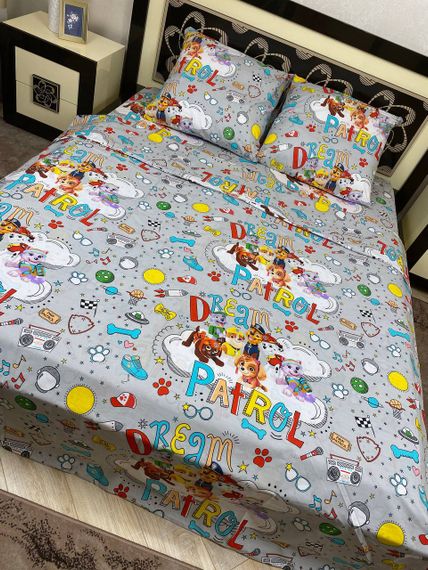 Комплект постельного белья Soft полуторный Щенячий патруль Paw Patrol серый 150х215 см | Зображення 2