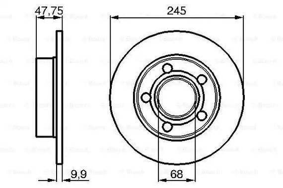 Диск гальмівний VW PASSAT, AUDI A4, BOSCH (0986478888) | Зображення 4