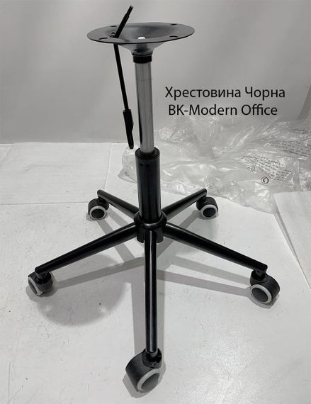 Стілець Melvin BK-Modern Office на чорній хрестовині з колесиками, м'яке сидіння екошкіра колір сірий 701 | Зображення 4
