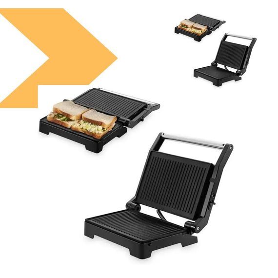 Електричний контактний гриль з ребристою антипригарною поверхнею Domotec MS-240 (47531-240_568) | Зображення 1