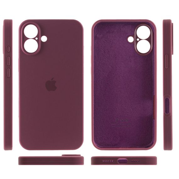 Чохол Silicone Case Full Camera Protective (AA) для Apple iPhone 16 Plus (6.7") Бордовий / Plum | Зображення 2