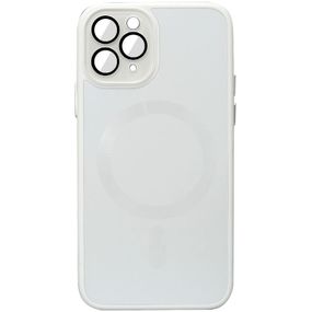 Чохол накладка TPU+Glass Sapphire Midnight with MagSafe для Apple iPhone 13 Pro Max, Білий / White