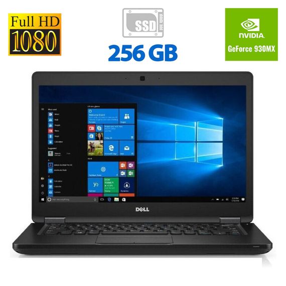Игровой ноутбук Dell Latitude / 14" IPS / Core i5-7200U (2(4) ядра по 2.5-3.1GHz) / 8GB DDR4 / 256GB SSD / GeForce 930MX, 2GB DDR3, 64bit / WebCam / HDMI б/у