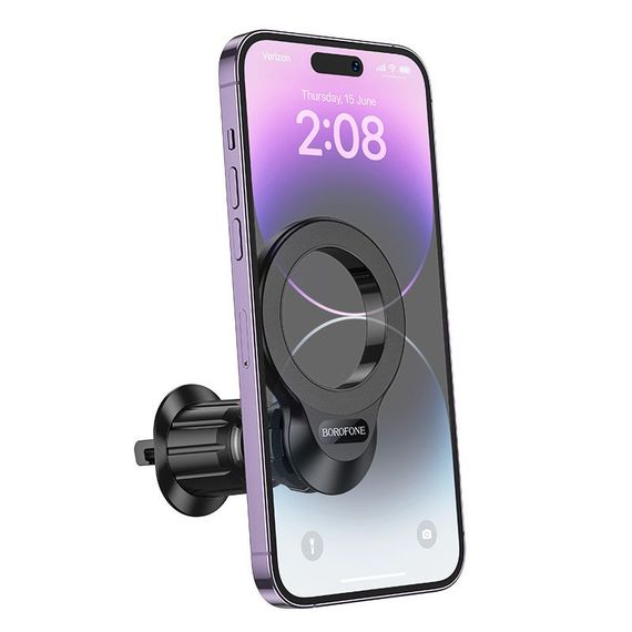 Автотримач Borofone BH104 Path ring magnetic (air outlet) Black | Зображення 1