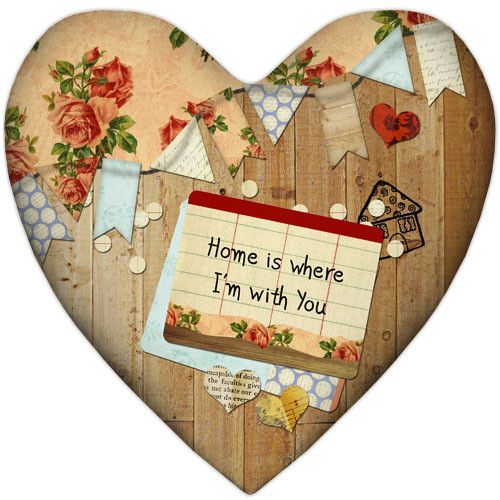 Подушка серце Home is where I`m with you 37x37 см (4PS_15L091)
