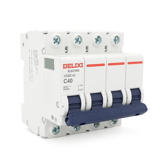 Автоматический выключатель переменного тока Delixi HDBE-63 C40 34/6000A, 400V