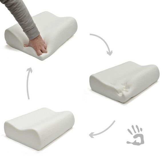 Ортопедична подушка для сну з ефектом пам'яті 50x29x10/7см, Memory Foam Pillow / Анатомічна подушка з піни для шиї | Зображення 6