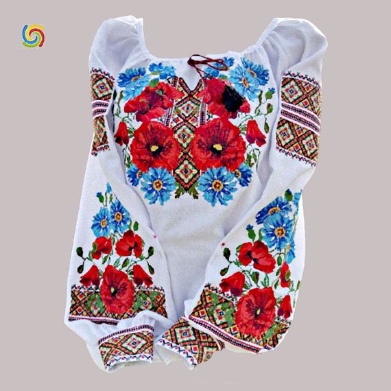 Рубашка Украинская вышиванка 296601 цвет белый размер XS/S