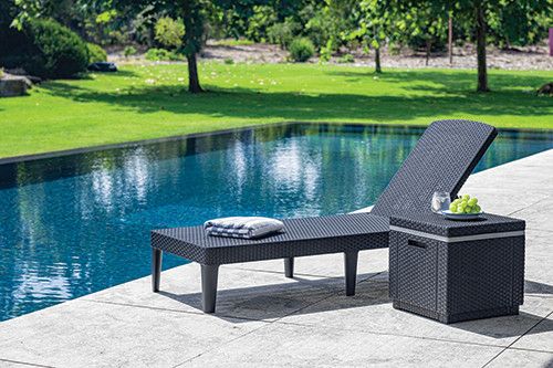 Шезлонг лежак розкладний пластиковий Keter (Кетер) Allibert Jaipur Sun lounger (17205843) Антрацит | Зображення 4